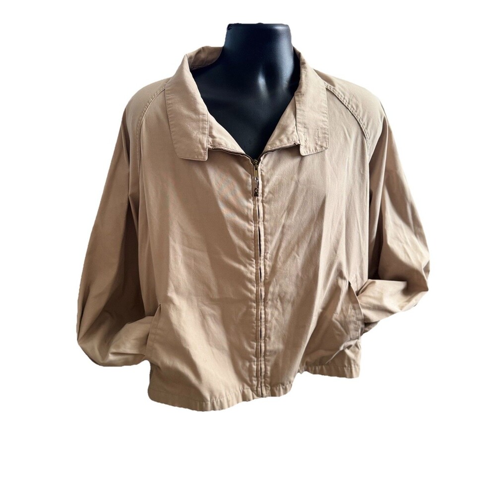 Vintage London Fog Mens Tan Harrington Jacket 52 Weatherwear Coat Lightweight